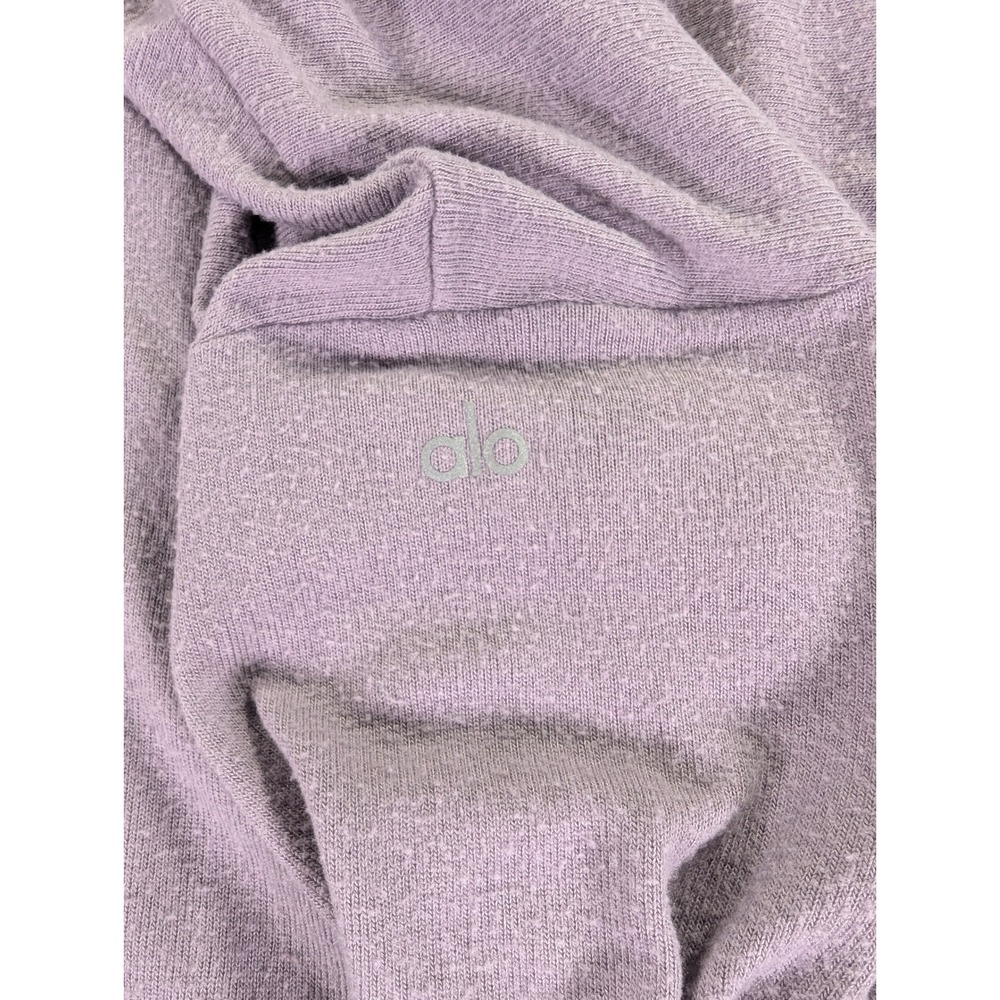 Alo Yoga Soho Long Sleeve Crew Neck Alolux Sweatshirt Lavender Purple Oversize M - Picture 4 of 6